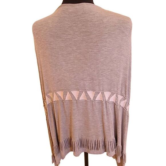 POL Womens Gray Fringed Soft Cardigan Top Size S - Picture 3 of 10